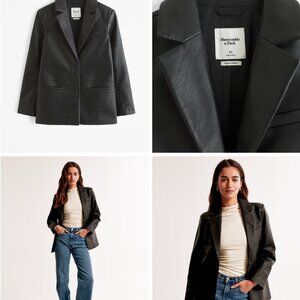 Abercrombie Vegan Leather Blazer
